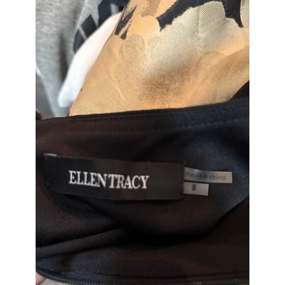 Ellen Tracy Formal Dress Gown Sleeveless Floral Organza Skirt Black - 8 - Picture 10 of 10